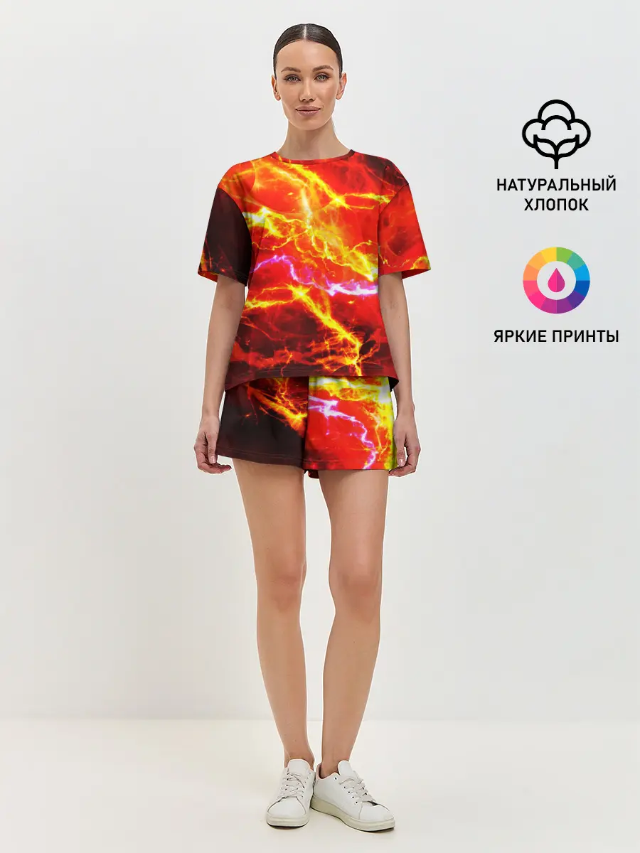 Женская пижама с шортами / УДАРЫ МОЛНИИ