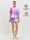 Женская пижама с шортами / светлый градиент розовый мода