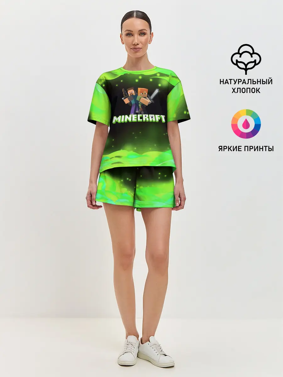Женская пижама с шортами / Minecraft 1