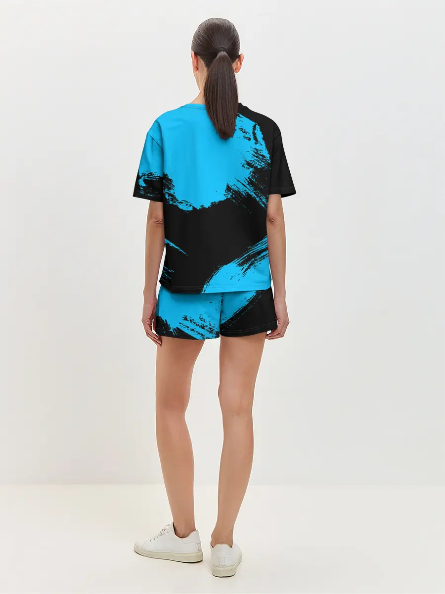 Женская пижама с шортами / Хвост Феи синие мазки