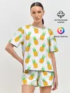 Женская пижама с шортами / Ананасы.