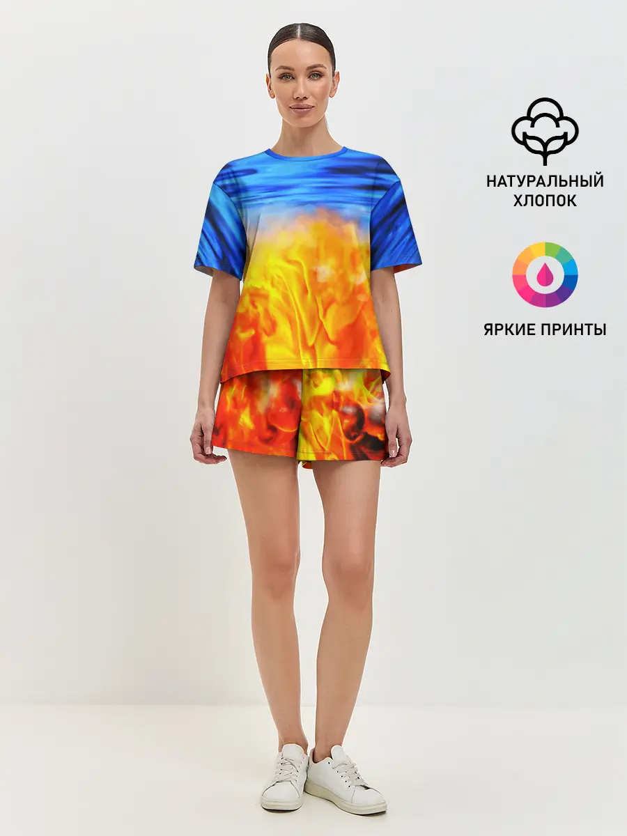 Женская пижама с шортами / ЛЕД И ПЛАМЯ