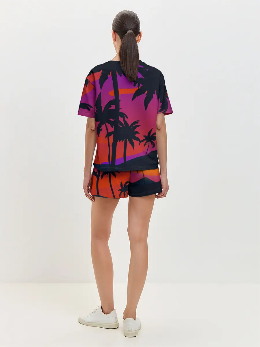 Женская пижама с шортами / Тропический пляж