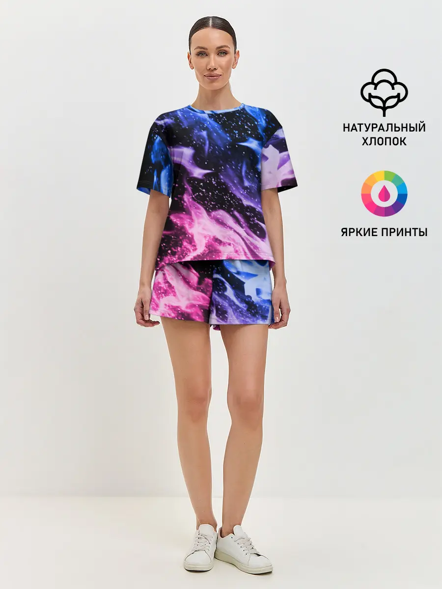 Женская пижама с шортами / НЕОНОВЫЙ ОГОНЬ | NEON FLAME
