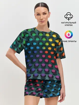 Женская пижама с шортами / 3Д спектр