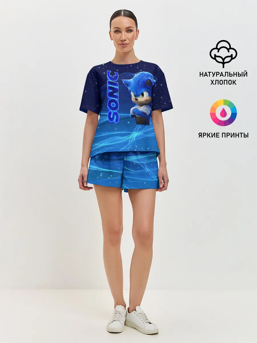 Женская пижама с шортами / соник
