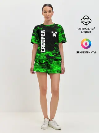 Женская пижама с шортами / MINECRAFT CREEPER