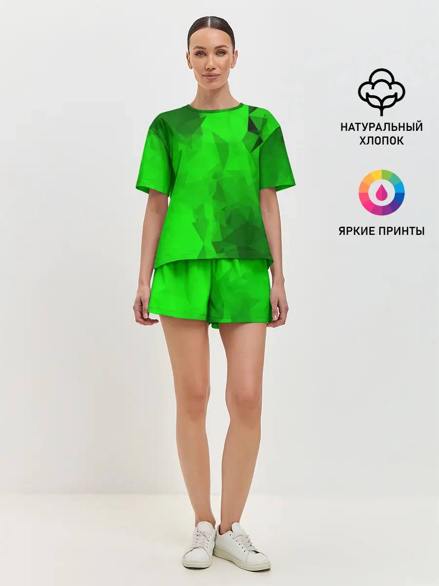 Женская пижама с шортами / GREEN