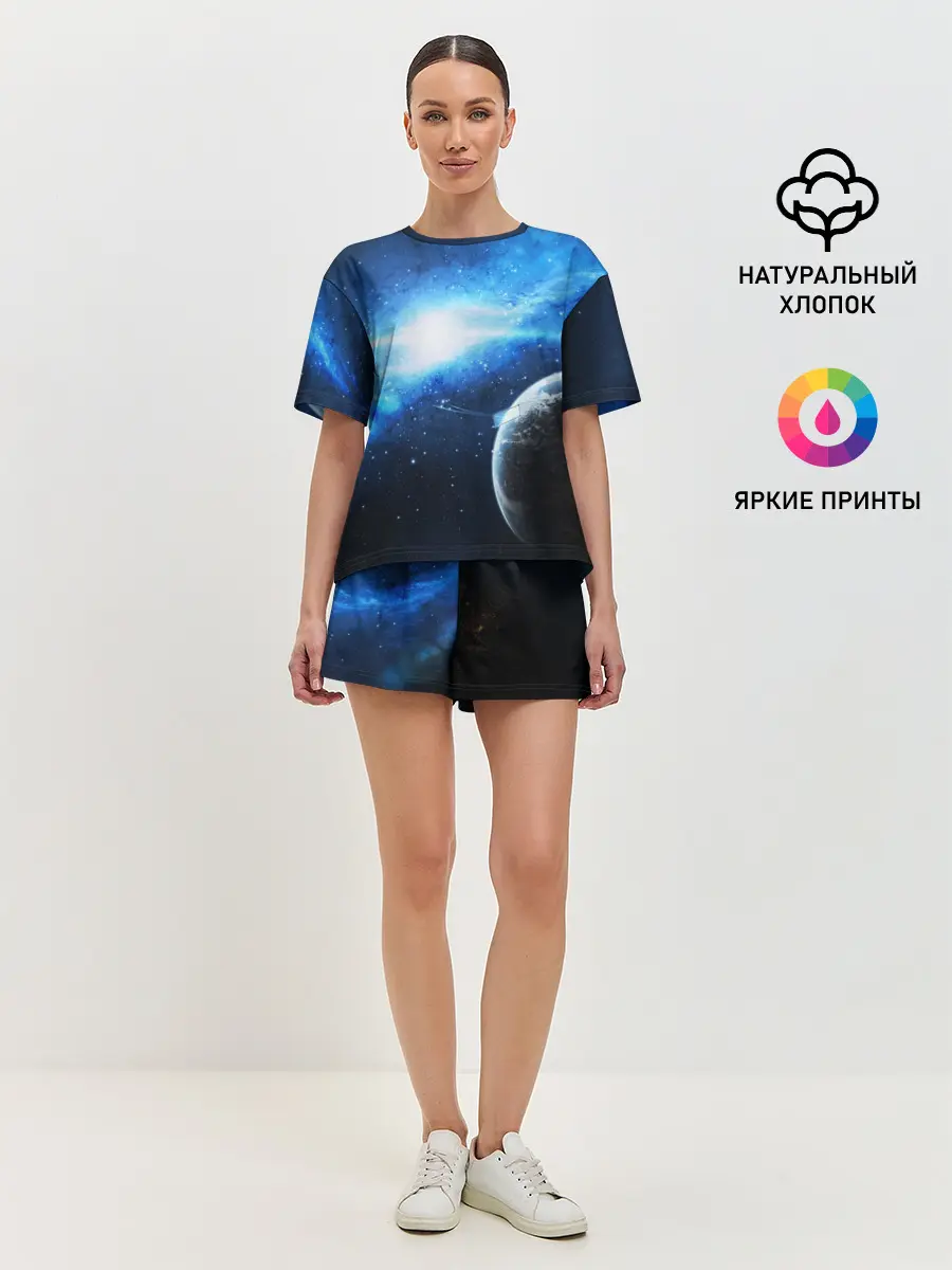 Женская пижама с шортами / Космос