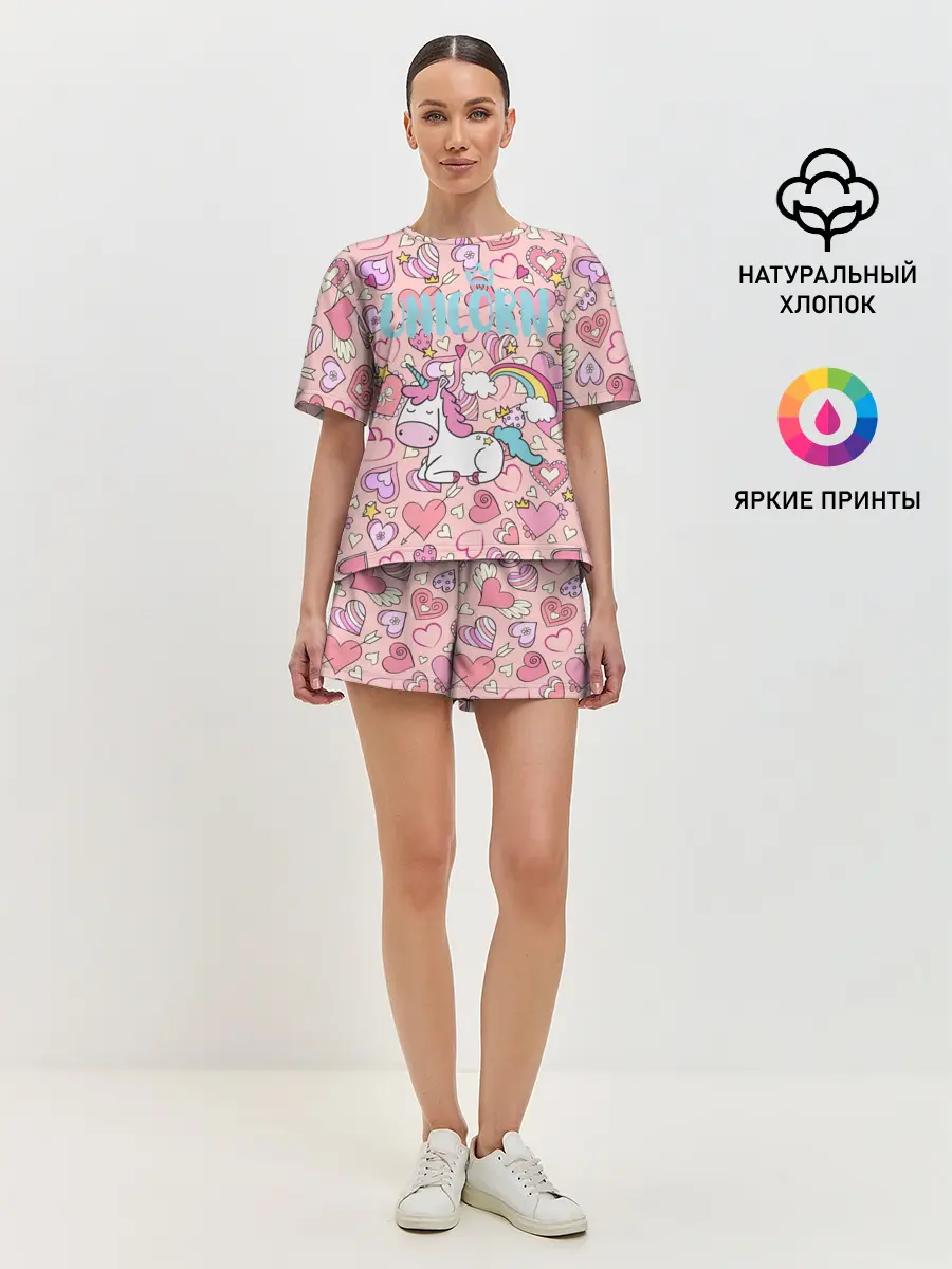 Женская пижама с шортами / Unicorn | Единорожка