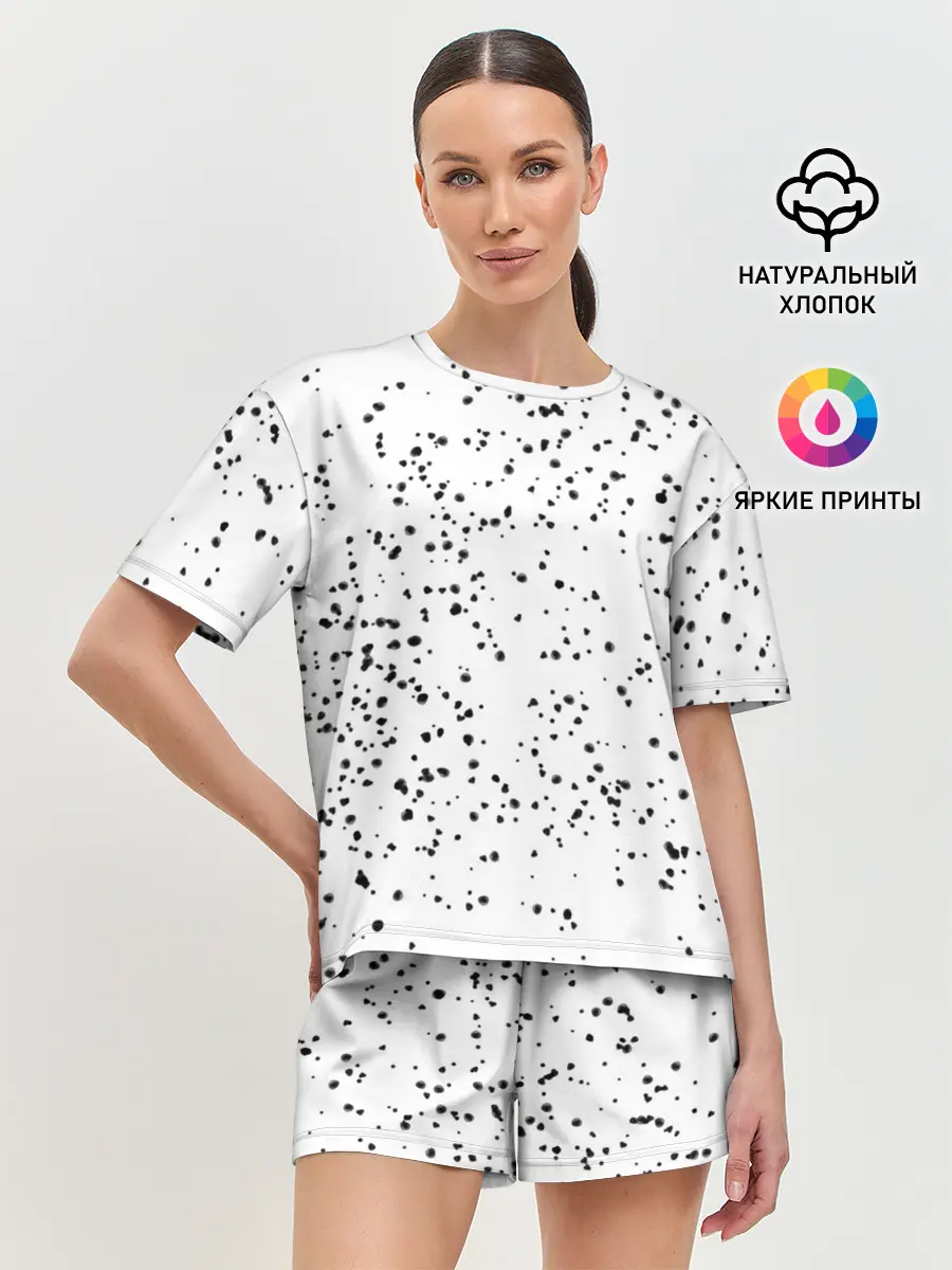 Женская пижама с шортами / Точки