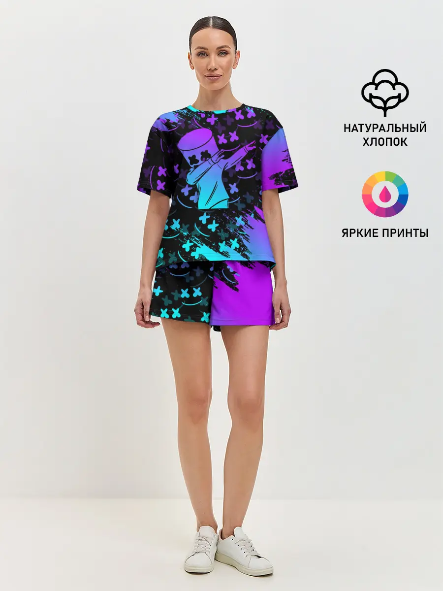 Женская пижама с шортами / FORTNITE x MARSHMELLO