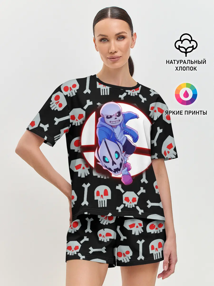 Женская пижама с шортами / Sans | Неон