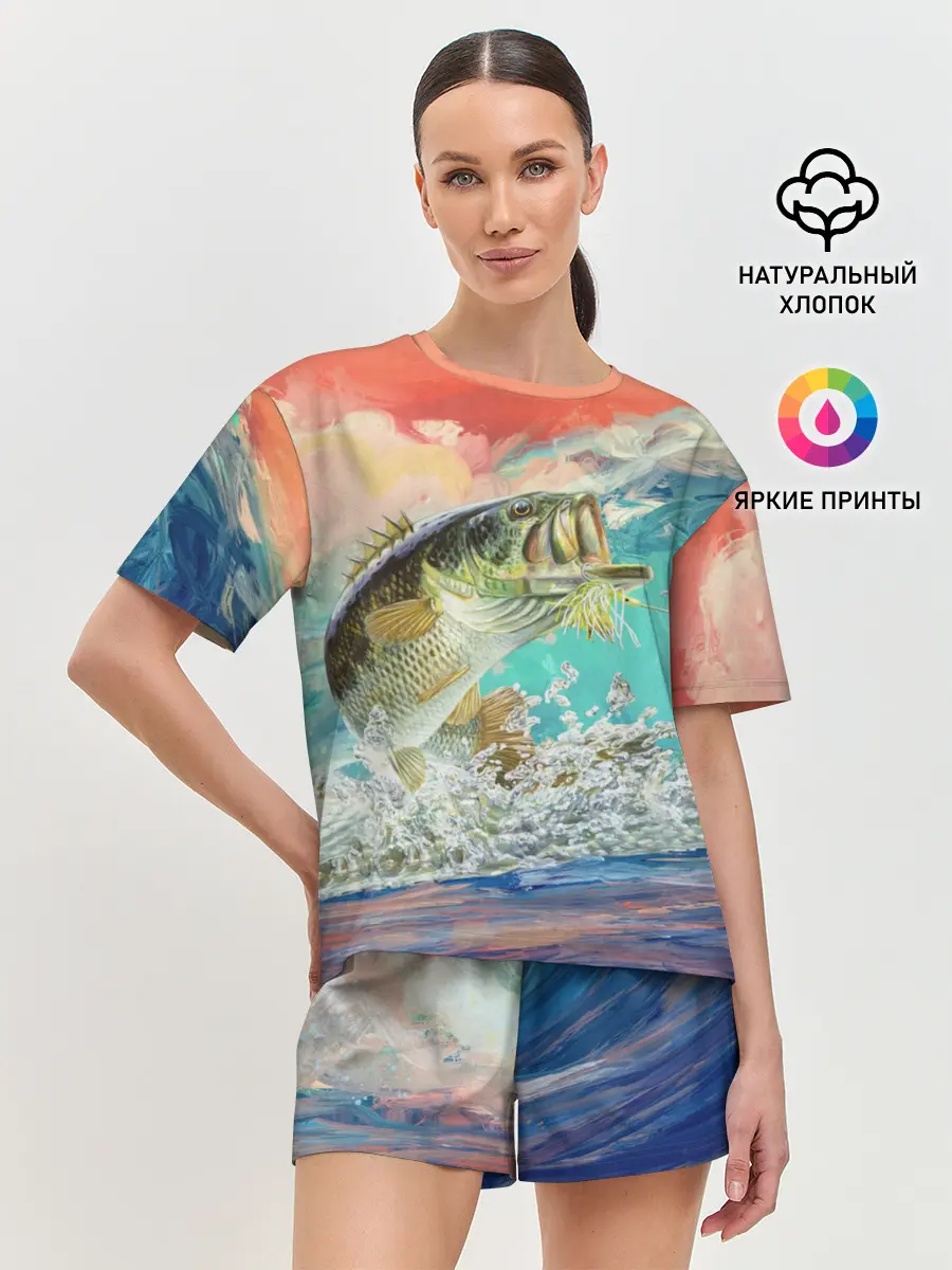 Женская пижама с шортами / Клёвая Рыбалка