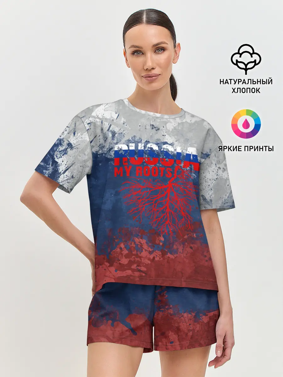 Женская пижама с шортами / Russia my roots