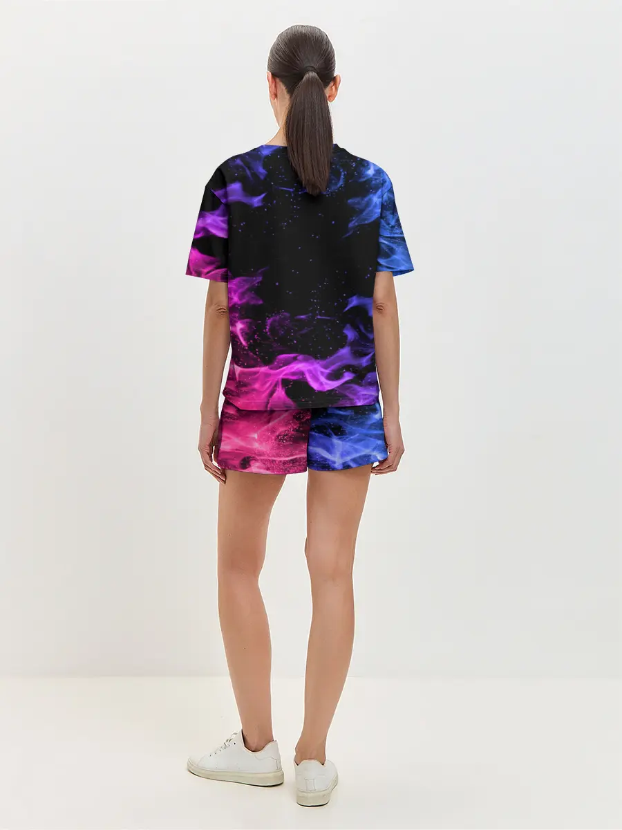 Женская пижама с шортами / ОГОНЬ НЕОН