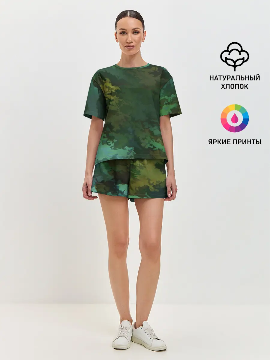 Женская пижама с шортами / Армейский Камуфляж | Ранний