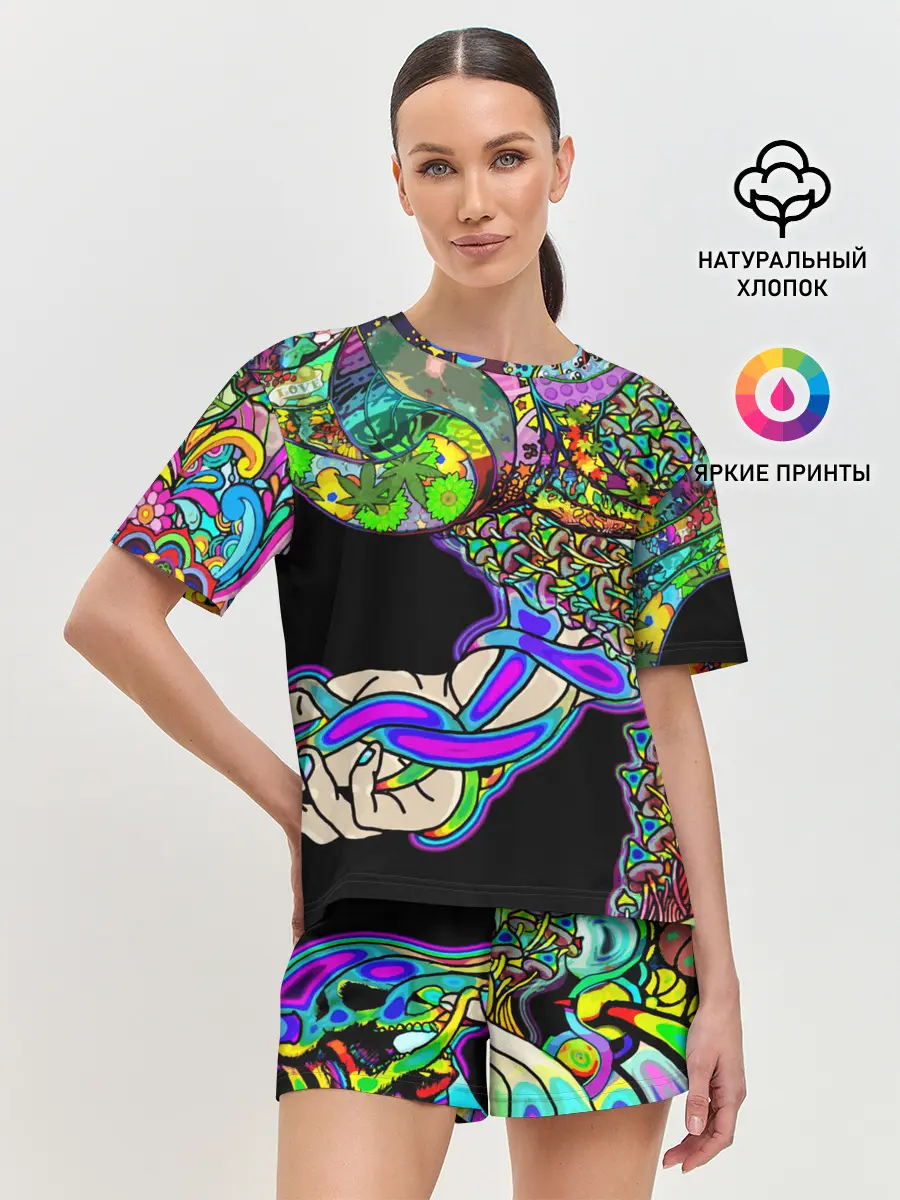 Женская пижама с шортами / ПСИХОДЕЛИКА NEW