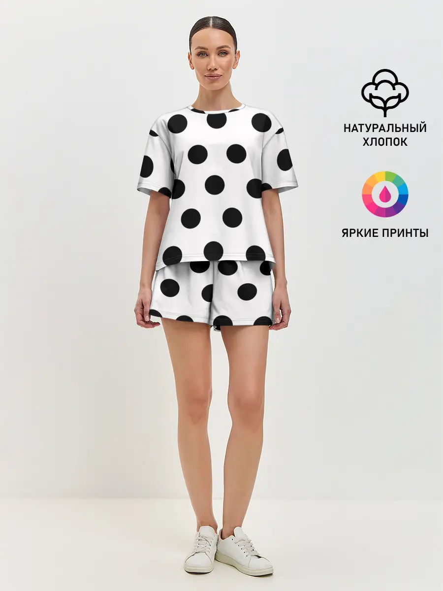 Женская пижама с шортами / Горошeк