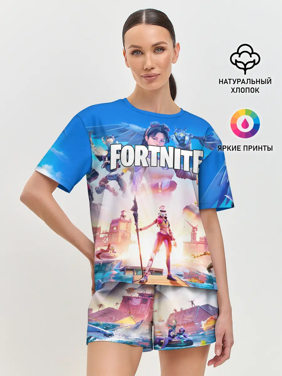 Женская пижама с шортами / ФОРТНАЙТ 3 СЕЗОН