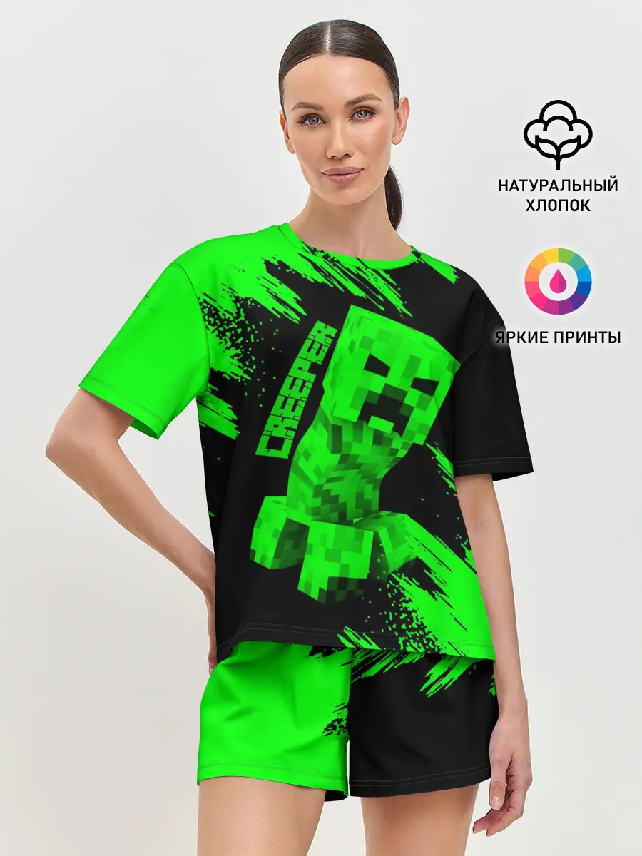 Женская пижама с шортами / MINECRAFT CREEPER