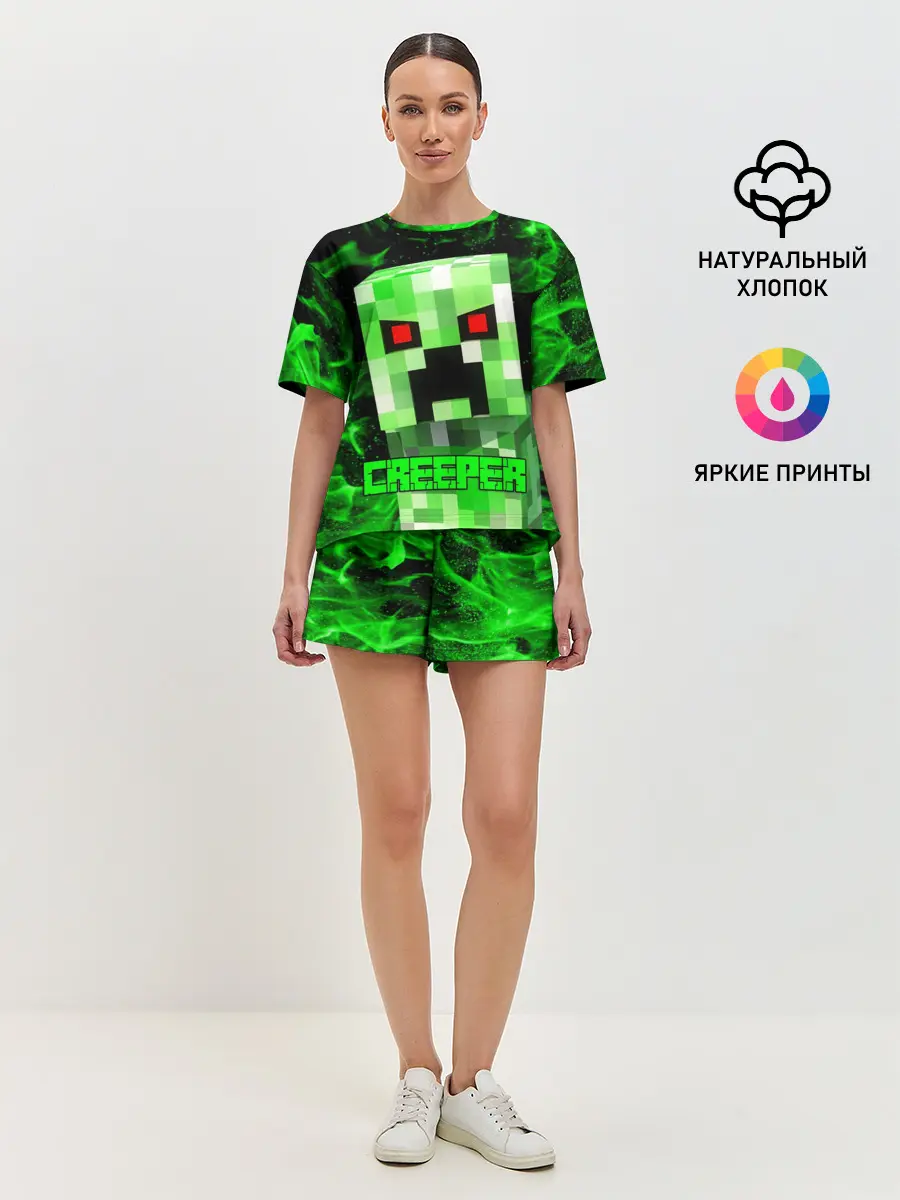 Женская пижама с шортами / MINECRAFT CREEPER