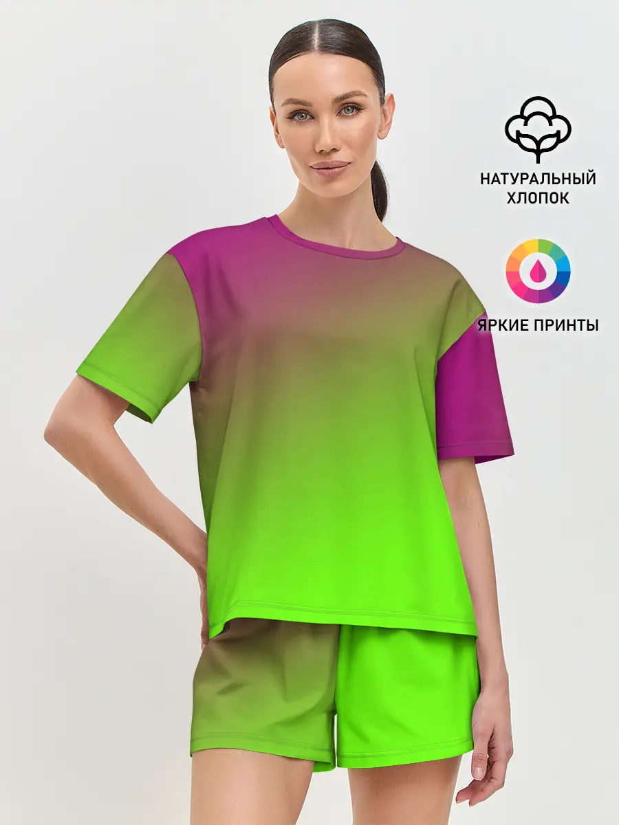 Женская пижама с шортами / Кислотная