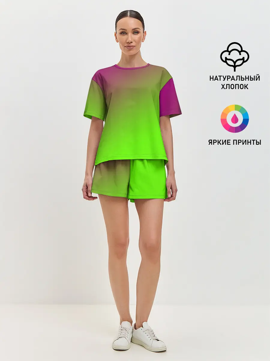 Женская пижама с шортами / Кислотная