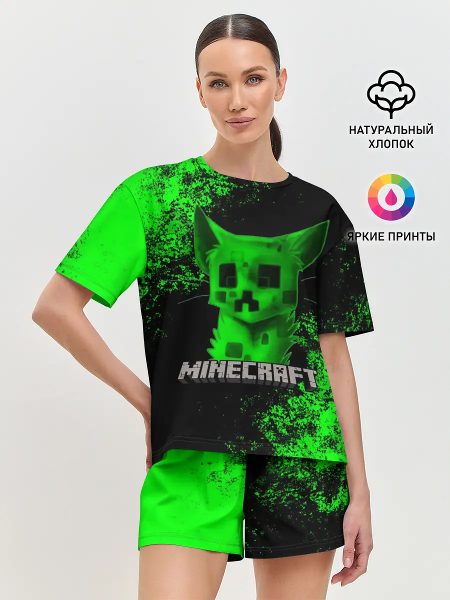 Женская пижама с шортами / MINECRAFT CAT