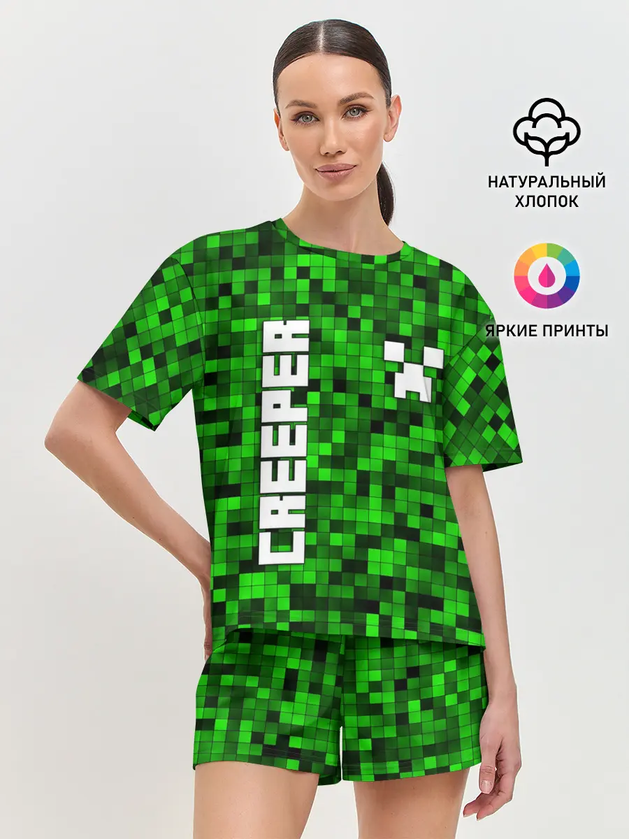 Женская пижама с шортами / MINECRAFT CREEPER