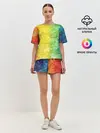 Женская пижама с шортами / разноцветный акварель градиент