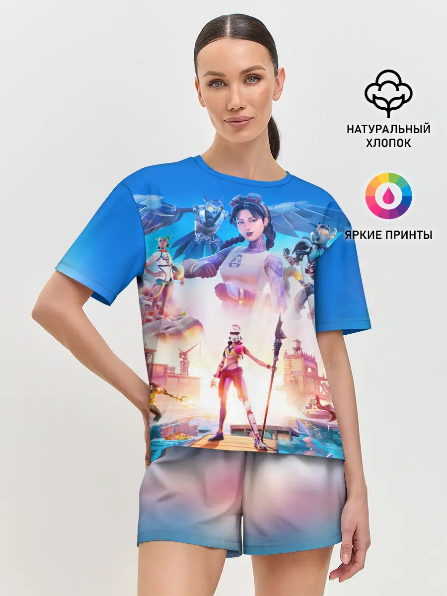 Женская пижама с шортами / ФОРТНАЙТ 3 СЕЗОН