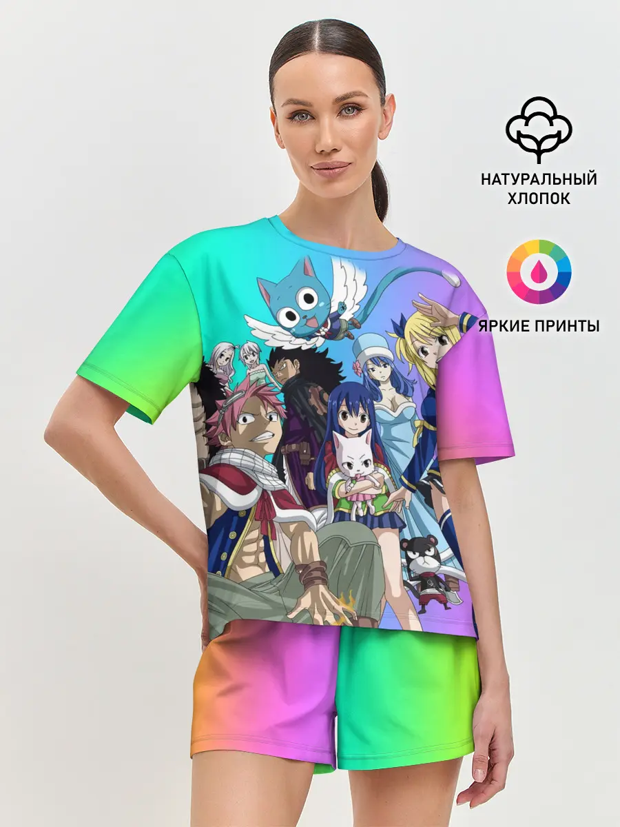 Женская пижама с шортами / Fairy Tail rainbow