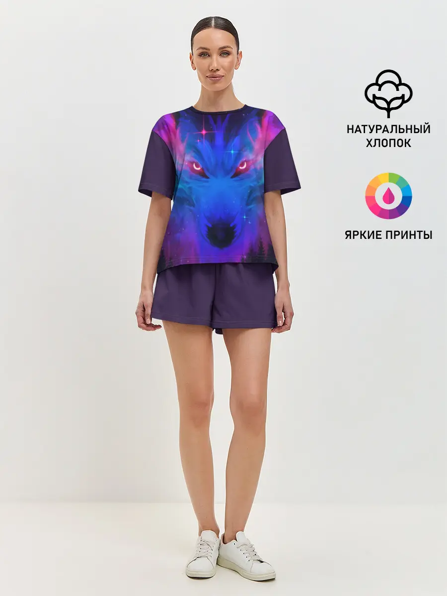 Женская пижама с шортами / КОСМИЧЕСКИЙ ВОЛК