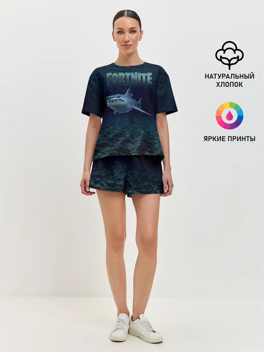 Женская пижама с шортами / Loot Shark Fortnite