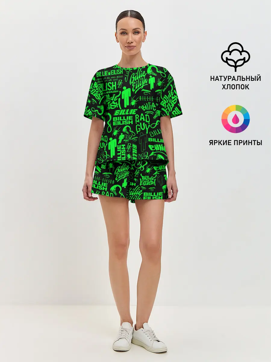Женская пижама с шортами / BILLIE EILISH | БИЛЛИ АЙЛИШ