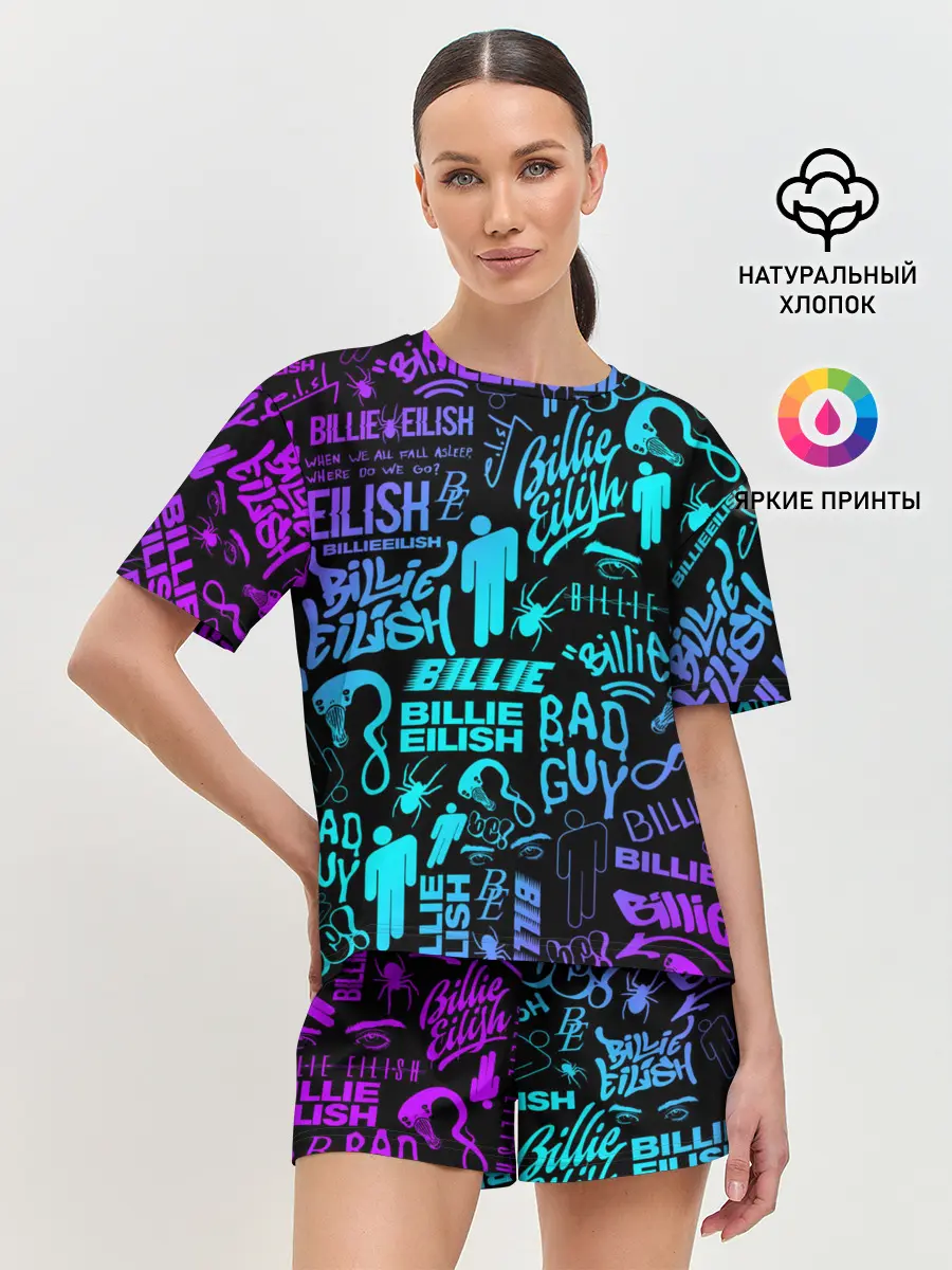 Женская пижама с шортами / BILLIE EILISH | БИЛЛИ АЙЛИШ