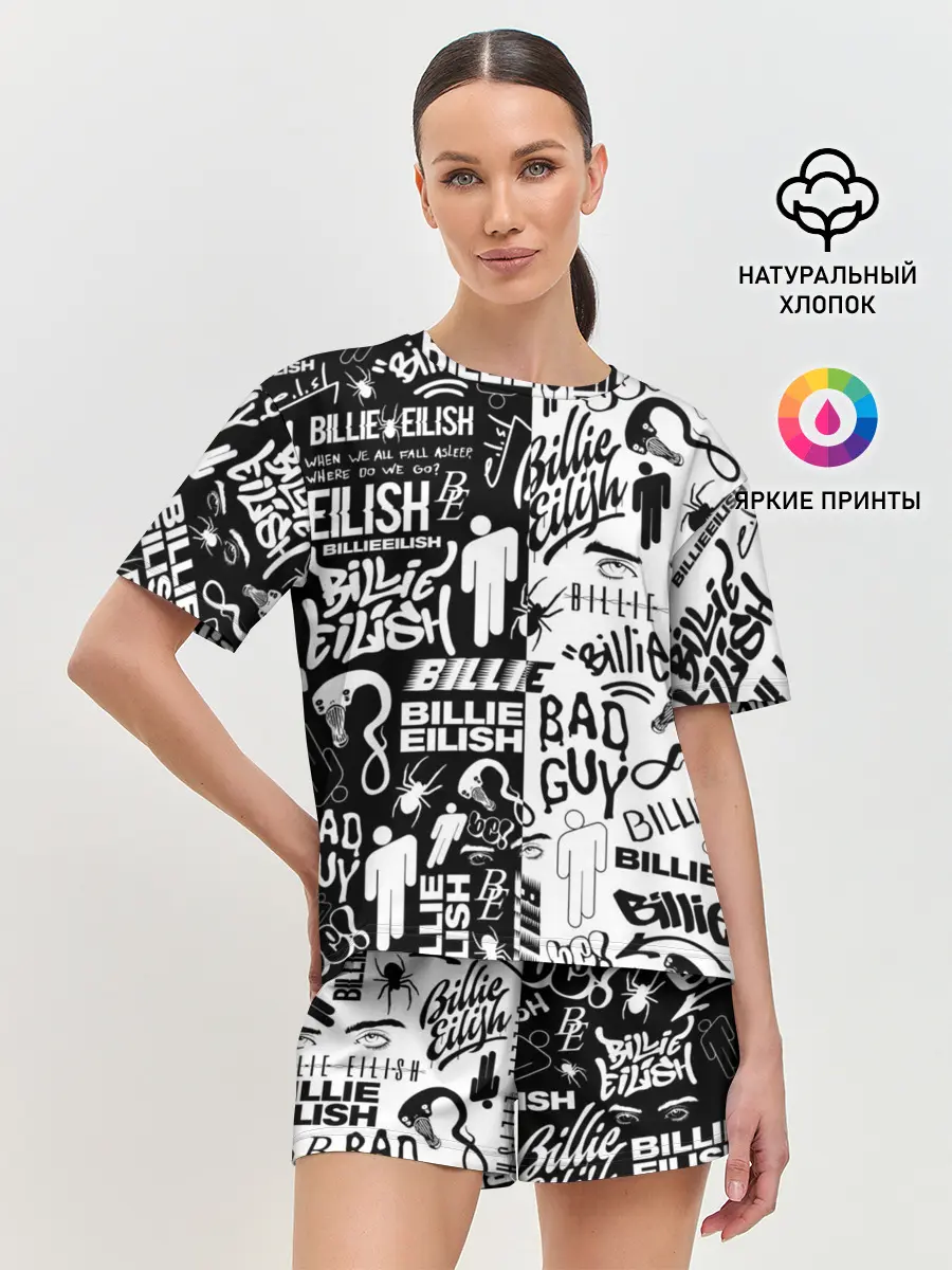 Женская пижама с шортами / BILLIE EILISH | БИЛЛИ АЙЛИШ