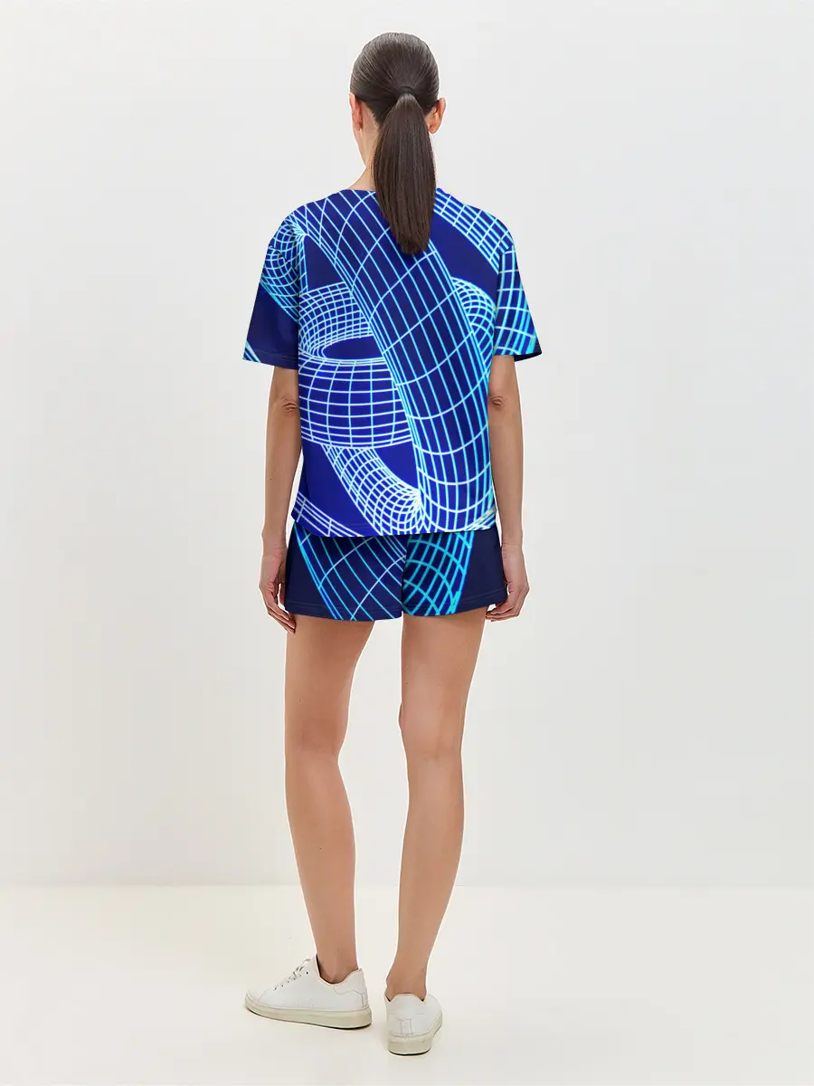Женская пижама с шортами / НЕОНОВАЯ СПИРАЛЬ