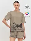 Женская пижама с шортами / лошадь с колесницей