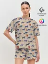 Женская пижама с шортами / кони