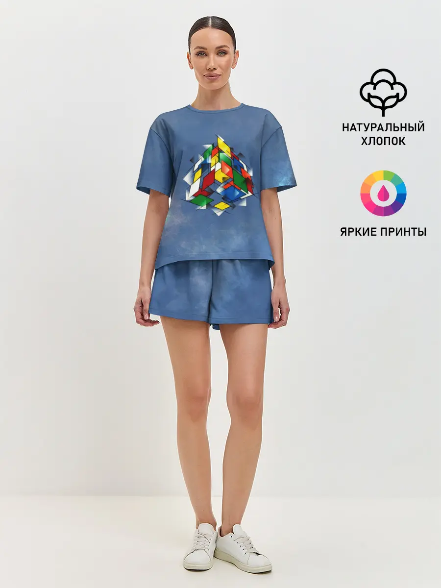Женская пижама с шортами / Кубик Рубика