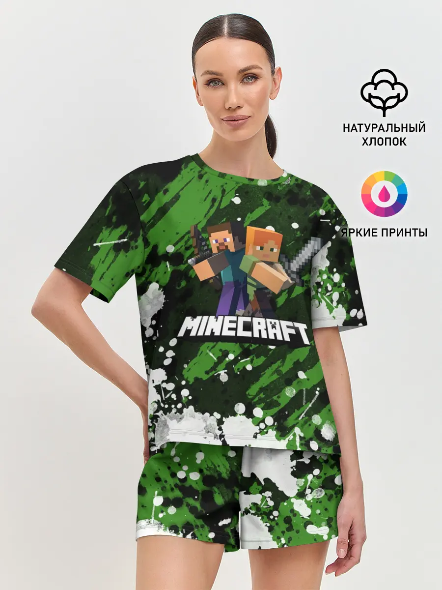Женская пижама с шортами / Minecraft / Майнкрафт