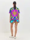Женская пижама с шортами / Неоновый фрактал