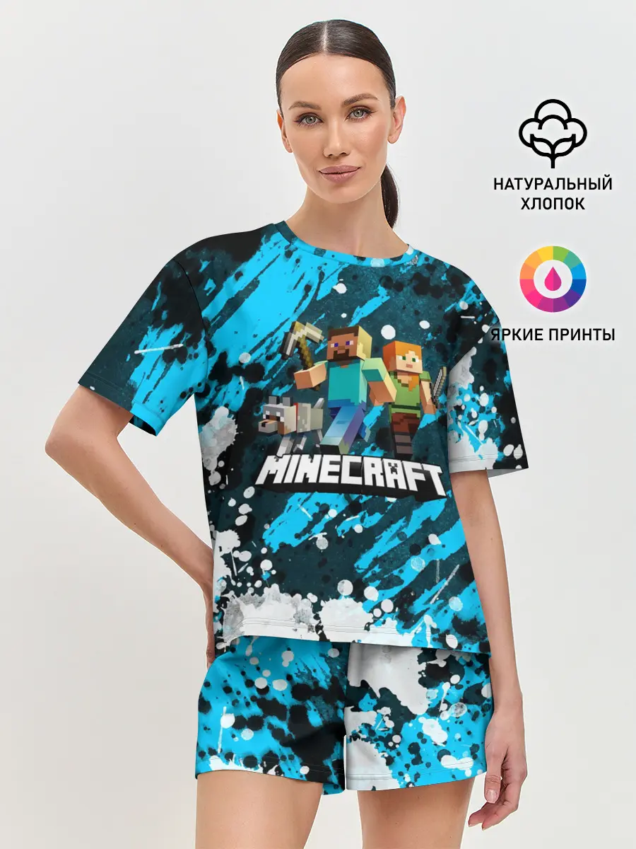 Женская пижама с шортами / Minecraft / Майнкрафт