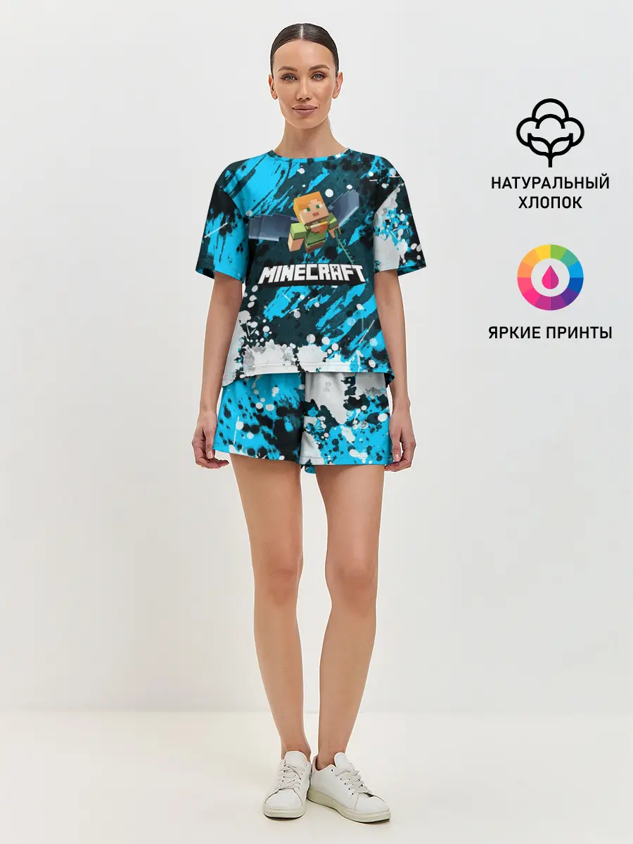 Женская пижама с шортами / Minecraft / Майнкрафт