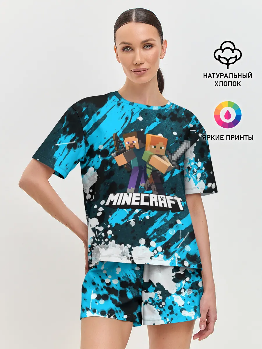 Женская пижама с шортами / Minecraft / Майнкрафт