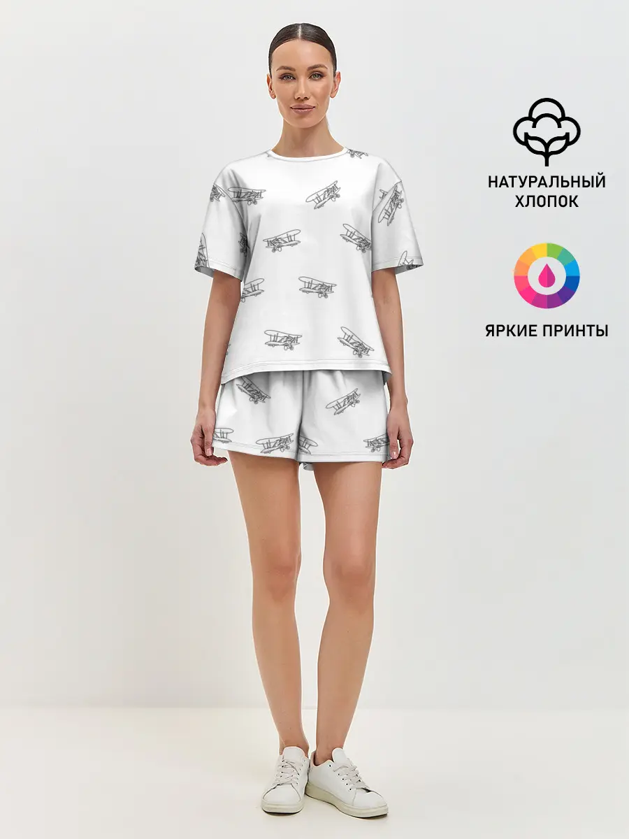 Женская пижама с шортами / Самолеты к бою!