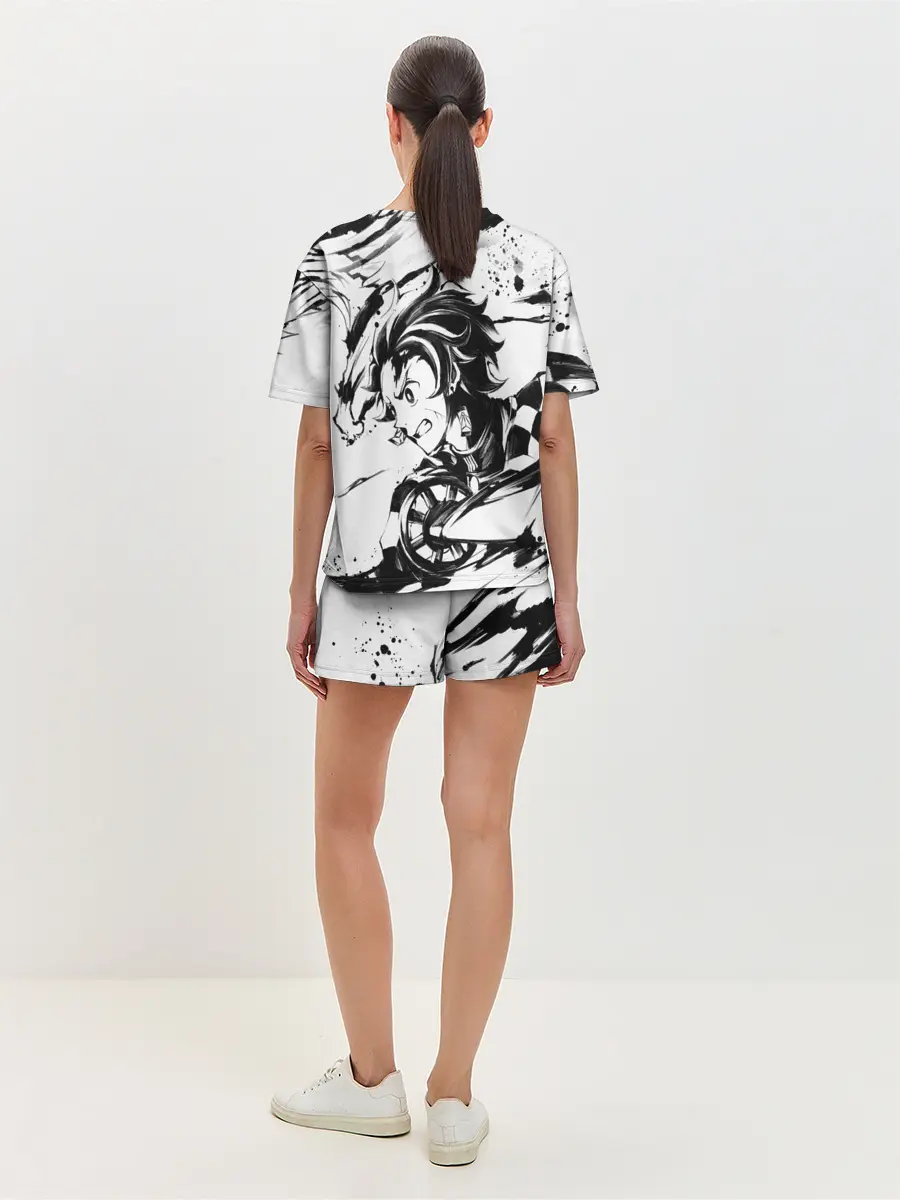Женская пижама с шортами / KIMETSU NO YAIBA TANJIRO KAMADO
