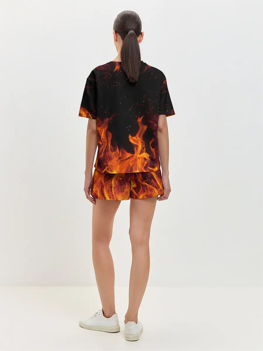 Женская пижама с шортами / Kimetsu no Yaiba в огне